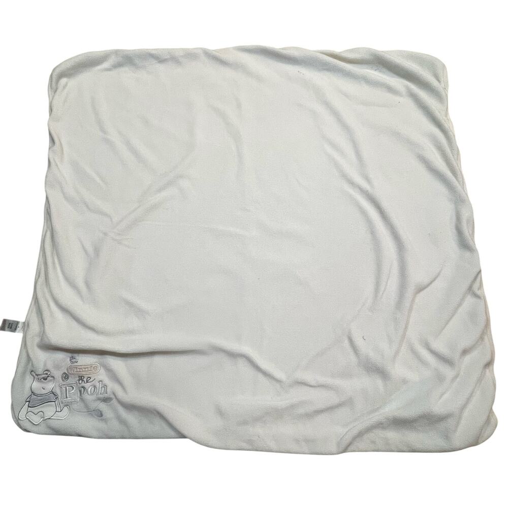 Disney Winnie The Pooh Baby Yellow Blanket White‎ Plush Security Crib 30x28